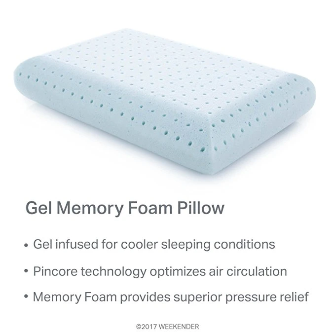 Gel Memory Foam Pillow with Ice Silk Cooling Feel Cover