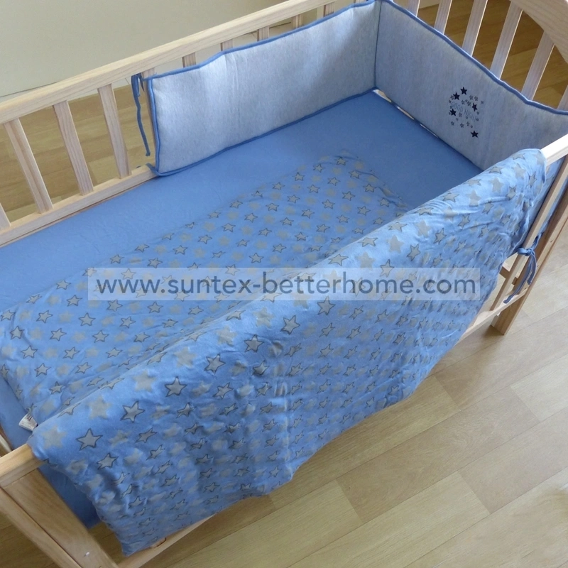Wholesale Cotton Jersey Baby Crib Bedding Set 3PCS Crib Bumper Set Duvet Cover Fitted Sheet