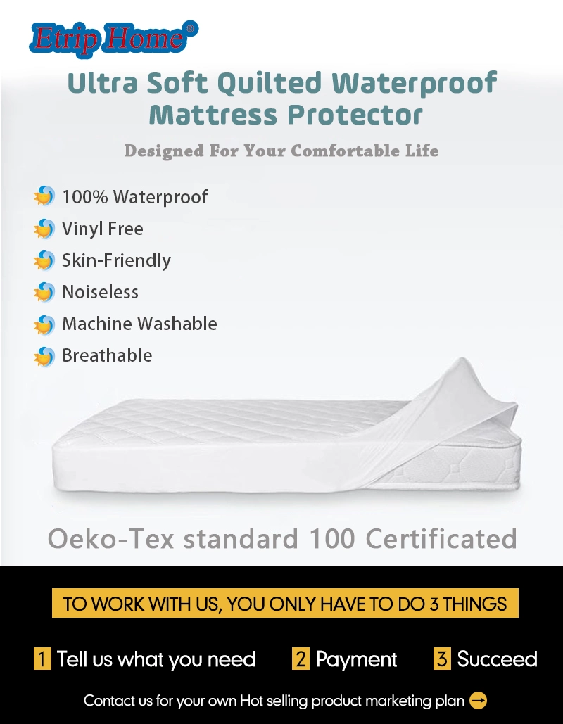 Hot Selling Natural Bamboo Fitted Waterproof Mattress Cover Pad Protector for Home