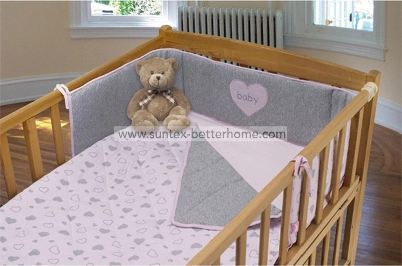 Wholesale Cotton Jersey Baby Crib Bedding Set 3PCS Crib Bumper Set Duvet Cover Fitted Sheet