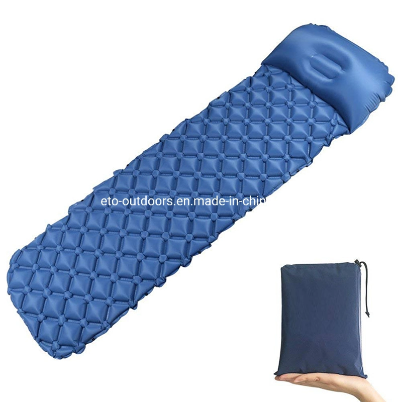Portable Ultralight Sleeping Pad Self Inflating Mattress Pad with Pillow Inflatable Compact Sleeping Mat Camping Sleeping Pad