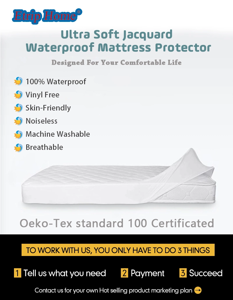 Wholesale Cooling Breathable Waterproof 100% Natural Bamboo Mattress Cover Protector