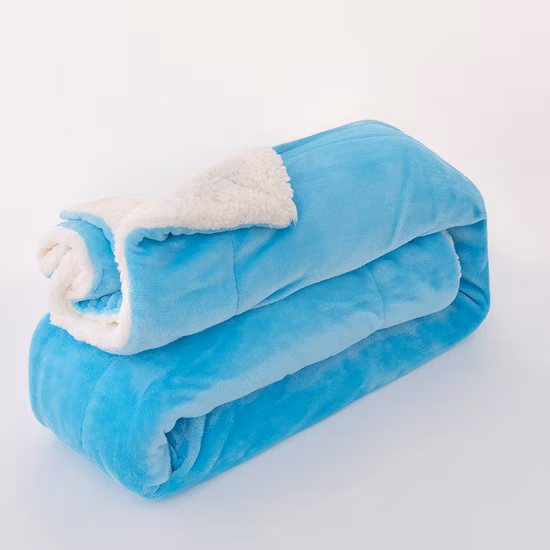 100% Polyester Two Ply Sherpa Fleece Lining Blanket Anti-Pilling Sofa Throw