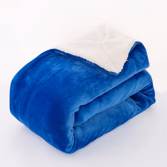 100% Polyester Two Ply Sherpa Fleece Lining Blanket Anti-Pilling Sofa Throw