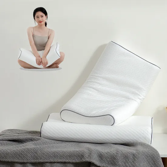 Polyester Knitted Fabric Roll Pack High Density Soft Memory Foam Pillow with Non Woven Bag Package 