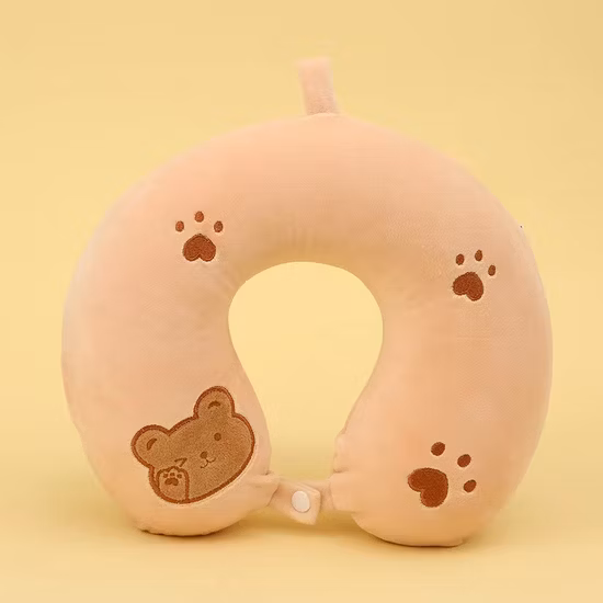 Polyester U Shape Travel Car Memory Foam Inflatable Neck Pillow