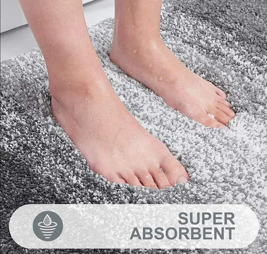 Wholesale Luxury Rug Extra Soft and Absorbent Microfiber Anti Slip Bath Carpet Quick Dry Waterproof Floor Non Slip Plush Shaggy Bath Mats for Bathroom Floor 
