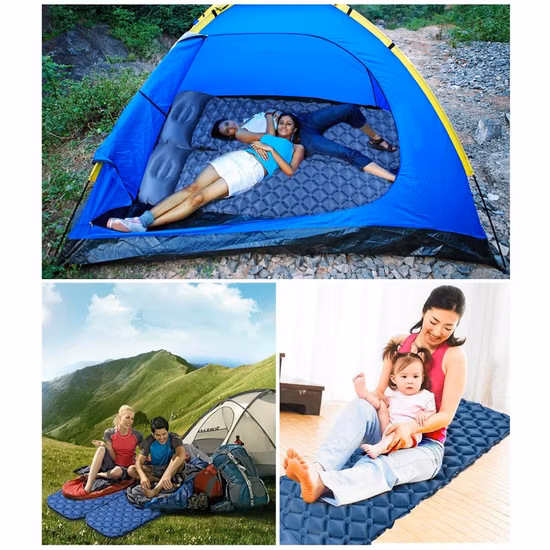 Portable Ultralight Sleeping Pad Self Inflating Mattress Pad with Pillow Inflatable Compact Sleeping Mat Camping Sleeping Pad
