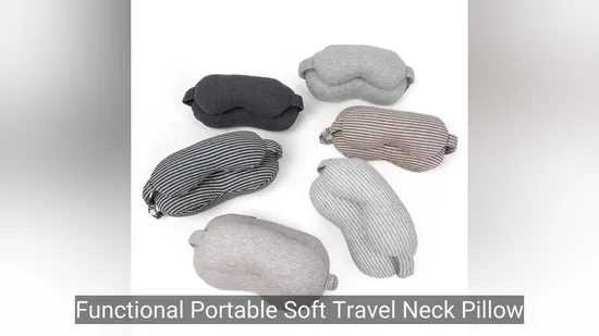 Functional Portable Soft Travel Neck Pillow and Sleep Eye Mask 