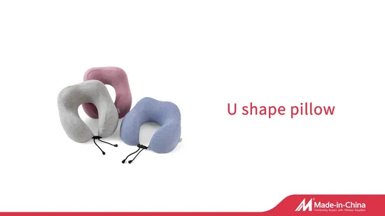 Check Pattern Magnetic Cloth Memory Foam Travel Neck Pillow 