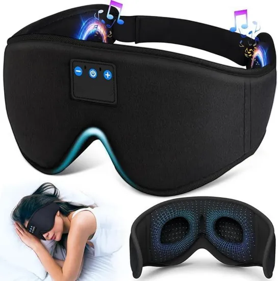 Bluetooth Sleep Mask with Noise Reduction 3D Built