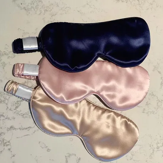 Double Sided Imitation Silk Sleep Eye Mask with Light Blocking and Elastic Straps Breathable Silk Eye Mask 