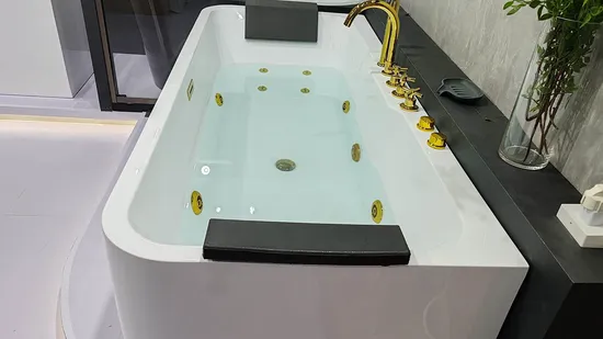 Modern Indoor Bathroom Acrylic Free Standing Whirlpool Bath (DBT