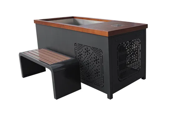 Outdoor Wooden Cold Plunge Tub Ice Bath with Athlete Fitness Recovery Chiller 