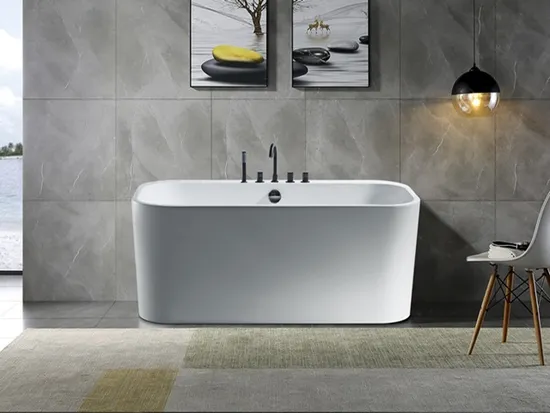 Bathroom Acrylic Whirlpool Bathtub with Glass Window Air Massage Bubble Tub Wholesale 