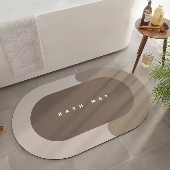 Non Slip Quick Dry Diatomaceous Earth Bathroom Rug Absorbent Floor Mats Super Absorbent Diatomite Stone Bath Mat 