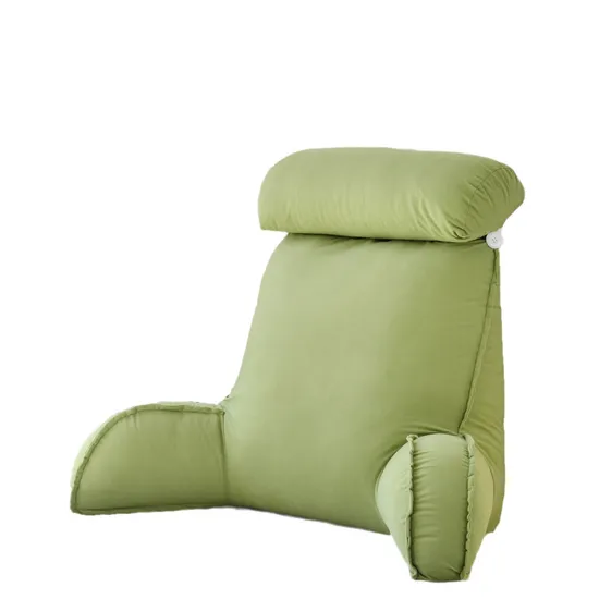Custom Soft Relaxing Watching TV Reading Gaming Bed Cushion Solid Color Premium Fluffy Large Arm Reading Pillow 